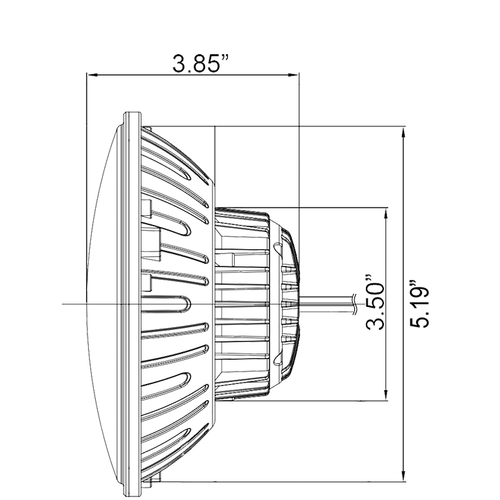 Voll-LED-Motorradoptik - Rund 5,75 45 W 5000Lms 5500 K - Chrom - XENLED -  Originaltyp LED - 1057S - France-Xenon